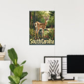 Poster Cerf de Caroline du Sud (Bureau à domicile)