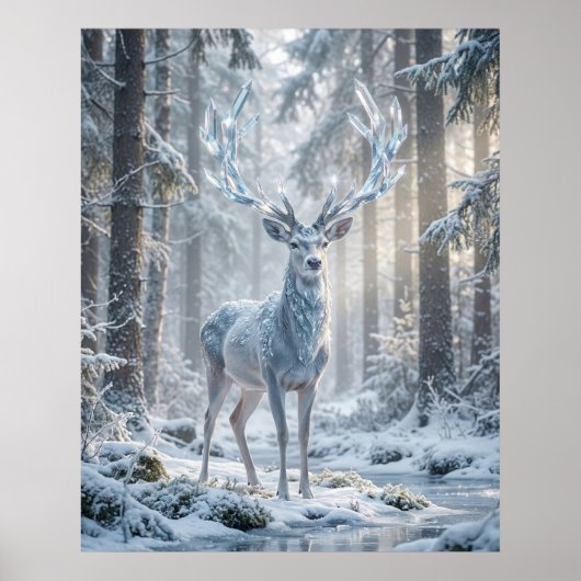 Poster Cerf de cristal Lumière d'hiver (Devant)