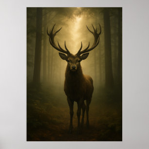 Poster Cerf de la Forêt Enchantée – Art Ethéré de la Faun