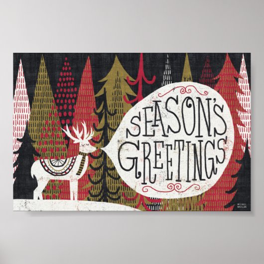 Poster Cerf de Noël (Devant)