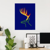Poster Cerf de Noël (Bureau à domicile)
