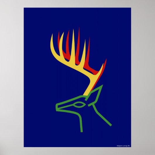 Poster Cerf de Noël (Devant)