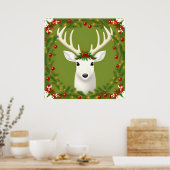 Poster Cerf de Noël mignon  (Cuisine)