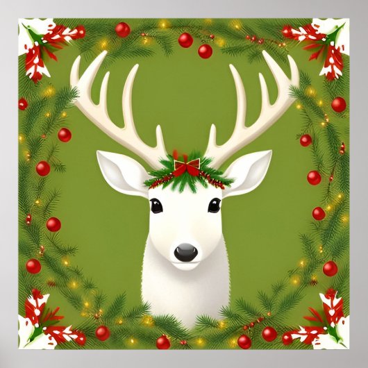 Poster Cerf de Noël mignon  (Devant)