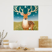 Poster Cerf de Noël mignon (Cuisine)