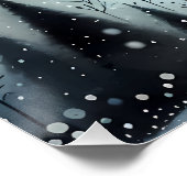 Poster Cerf de Nuit d'Hiver Étoilé (Coin)