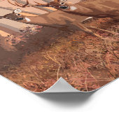 Poster Cerf De Virginie Dans La Forêt Style Rétro Nature (Coin)