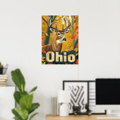 Poster Cerf de Virginie de l'Ohio (Bureau à domicile)