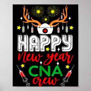 Poster Cerf drôle infirmière corne Noël Bonne Année