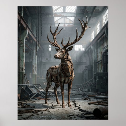 Poster Cerf Écho Rouillé (Devant)
