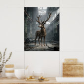 Poster Cerf Écho Rouillé (Cuisine)