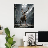Poster Cerf Écho Rouillé (Bureau à domicile)