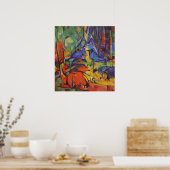 Poster Cerf en forêt par Franz Marc (Cuisine)