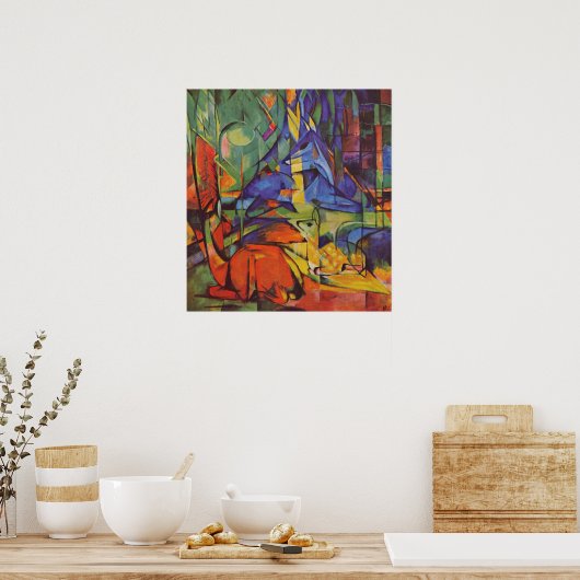 Poster Cerf en forêt par Franz Marc (Cuisine)