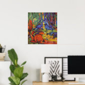 Poster Cerf en forêt par Franz Marc (Bureau à domicile)