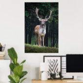 Poster Cerf en jachère (Bureau à domicile)