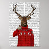 Poster Cerf en pull-over (Devant)