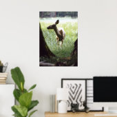 Poster cerf entre les arbres (Bureau à domicile)
