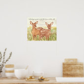 Poster Cerf Faon Écriture Genèse Dieu a créé le Ciel (Cuisine)