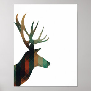 Poster Cerf géométrique avec Antlers