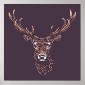 Poster Cerf | Imprimerie murale de cerfs d'animaux forest (Devant)