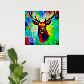 Poster cerf majestueux (Bureau à domicile)