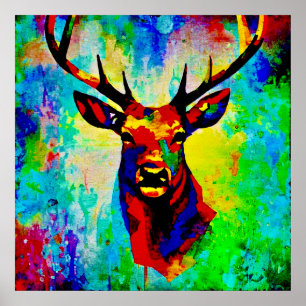Poster cerf majestueux