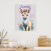 Poster Cerf - motif enfantin (Cuisine)