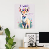 Poster Cerf - motif enfantin (Bureau à domicile)