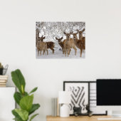 Poster Cerf Mule Wyoming (Bureau à domicile)
