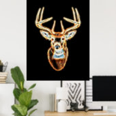 Poster Cerf Tête pure Energy Spirit (Bureau à domicile)