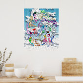 Poster Cerfs-volants — Bleu (Cuisine)