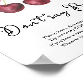 Poster Cerise bow baby shower Ne dites pas bébé (Coin)