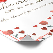 Poster Cerise Et Coeur Combien De Baby shower De Jeu (Coin)