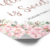 Poster Cerise Fleurs Rose Beurre d'or Sucré Treat (Coin)