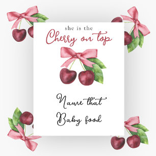 Poster Cerise noeud bébé douche Nom de cette nourriture p