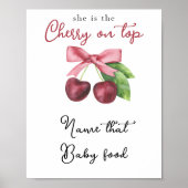Poster Cerise noeud bébé douche Nom de cette nourriture p (Devant)