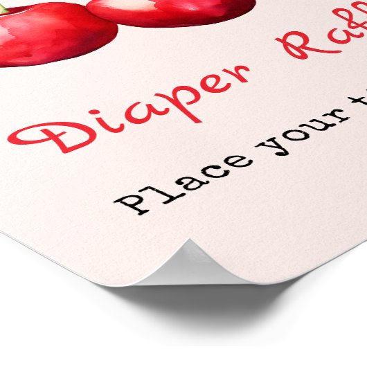 Poster Cerise sur le Baby shower supérieur Fille Déchets (Coin)