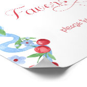 Poster Cerise sur le dessus Baby shower Blue Bow Faveurs (Coin)