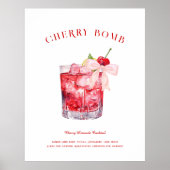 Poster Cerise sur le dessus | Fête des mariées Signature  (Devant)