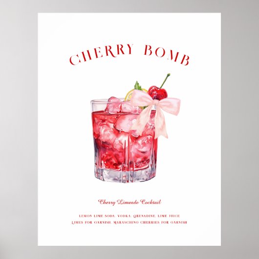 Poster Cerise sur le dessus | Fête des mariées Signature  (Devant)