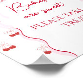 Poster Cerise sur le dessus Pink Bow Red Baby Girl Douche (Coin)