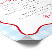 Poster Cerise Sweet Blue Coquette Bow Ne pas dire bébé si (Coin)