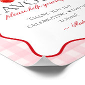 Poster Cerise Sweet Rose Coquette Bow En vichy Faveurs Si (Coin)