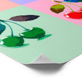 Poster Cerises colorées - Pop Art (Coin)