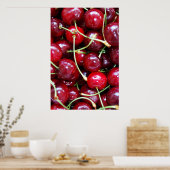 Poster Cerises fruits rouges aliments frais gros plan (Cuisine)