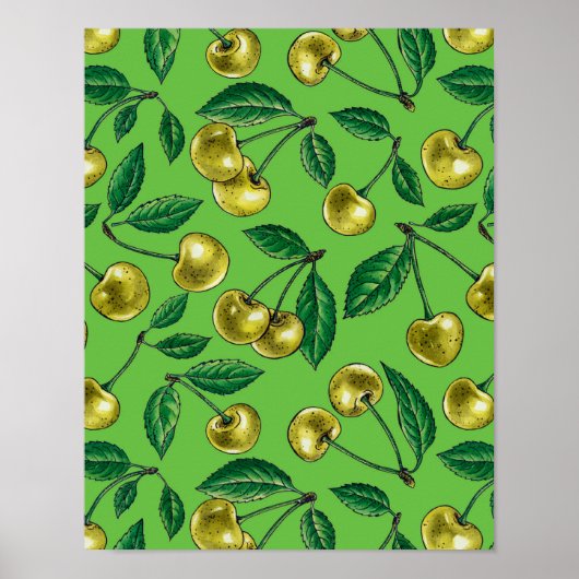 Poster Cerises jaunes (Devant)