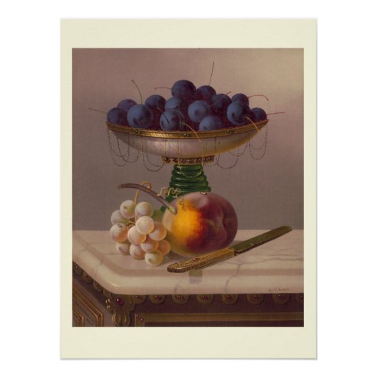 Poster Cerises, pêches et pépins de raisin (Devant)