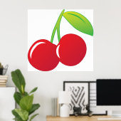 Poster Cerises rouges brillantes (Bureau à domicile)