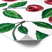 Poster Cerises rouges sur blanc (Coin)
